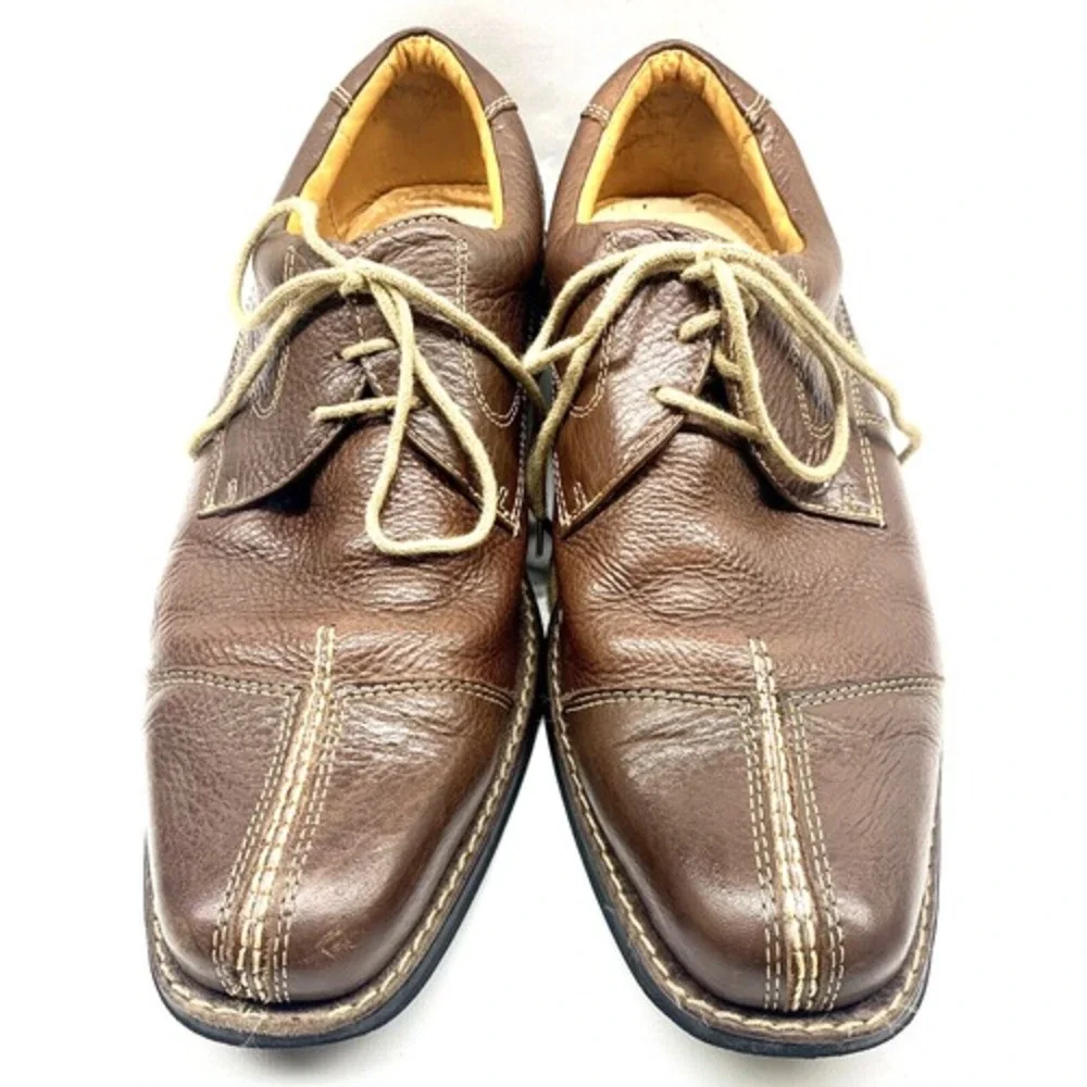 SANDRO‎ MOSCOLONI Vineyard Brown Leather Mens Sz 10 Gel Comfort Oxford Shoes
